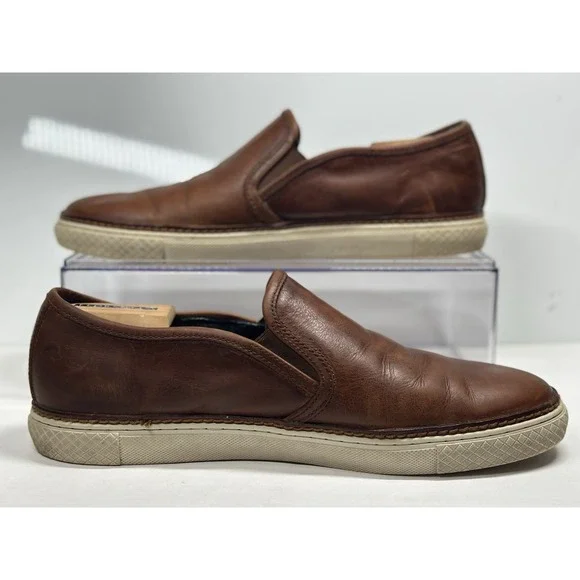 Frye Gates Slip On Brown Leather Loafer Sneakers Casual Shoes Men's Size 11.5 - Picture 2 of 11